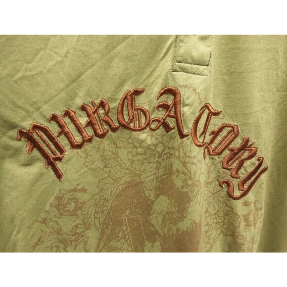 Black Rock Mens Shirt 1/4 button Sz Large Purgatory Logo Embroidered & Studded - Picture 7 of 13